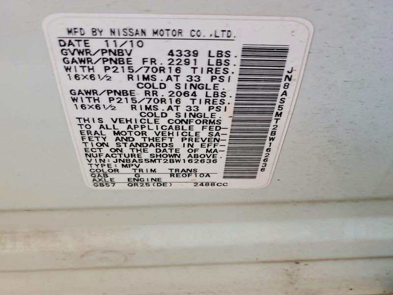 Aukcja sprzedaży 2011 Nissan Rogue, vin: JN8AS5MT2BW162636, numer aukcji: 68389816