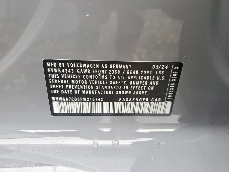 Продаж на аукціоні авто 2024 Volkswagen Gti, vin: WVWGA7CD3RW215742, номер лоту: 67703616