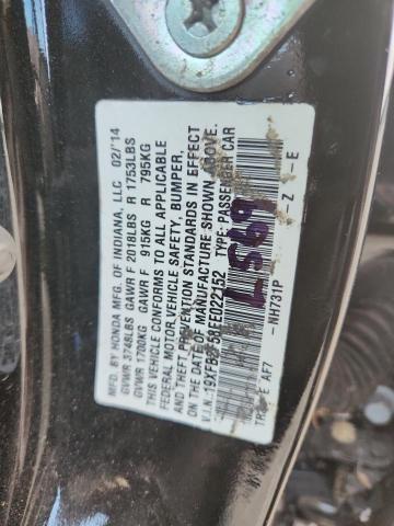Aukcja sprzedaży 2014 Honda Civic, vin: 19XFB2F58EE022152, numer aukcji: 68175136