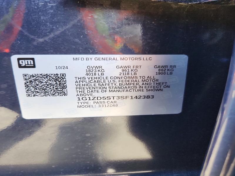 Продажа на аукционе авто 2025 Chevrolet Malibu, vin: 1G1ZD5ST3SF142383, номер лота: 69012666
