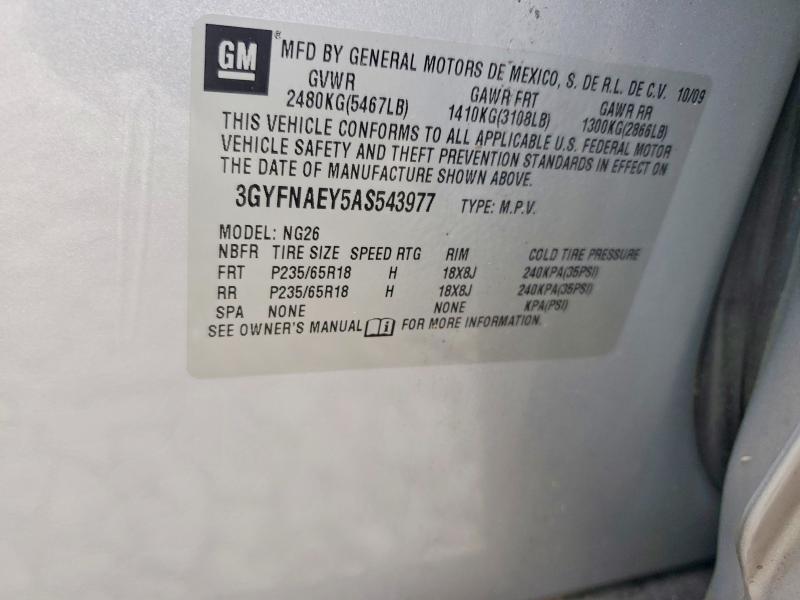 Aukcja sprzedaży 2010 Cadillac Srx, vin: 3GYFNAEY5AS543977, numer aukcji: 69101296