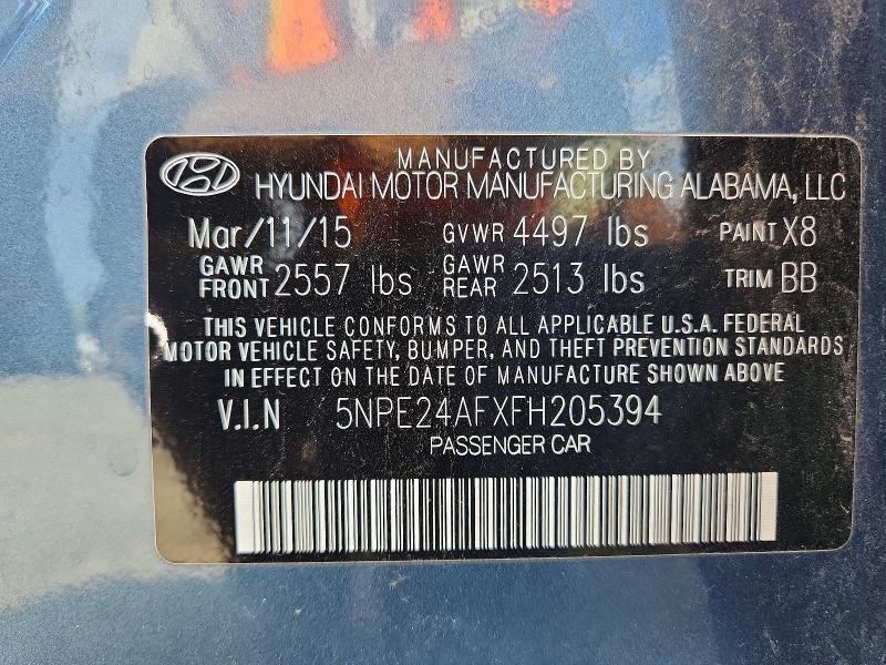 68087296 :رقم المزاد ، 5NPE24AFXFH205394 vin ، 2015 Hyundai Sonata مزاد بيع