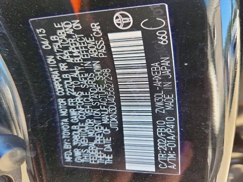 70381686 :رقم المزاد ، JTDKN3DU4D5627298 vin ، 2013 Toyota Prius مزاد بيع