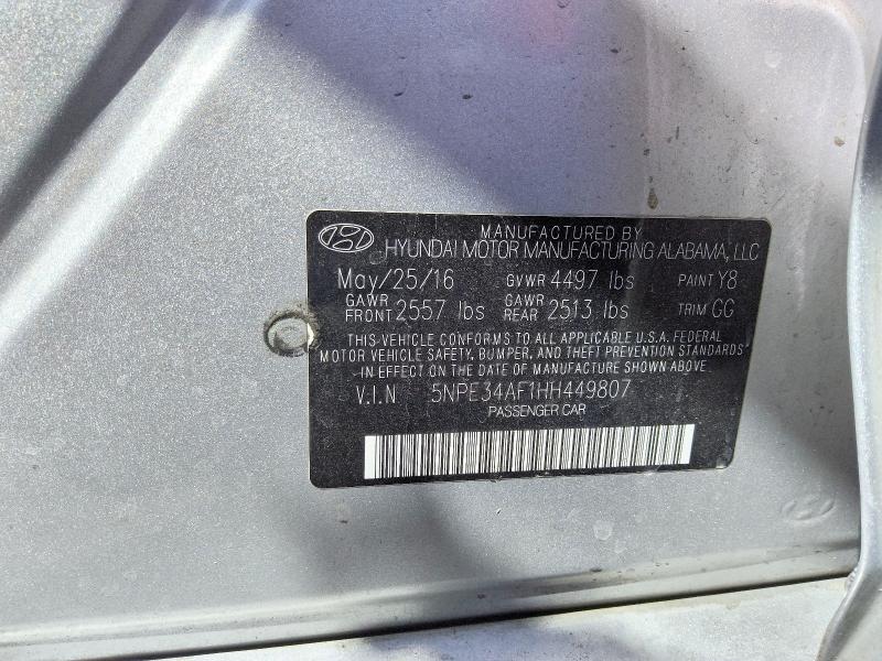 Продаж на аукціоні авто 2017 Hyundai Sonata, vin: 5NPE34AF1HH449807, номер лоту: 68678926