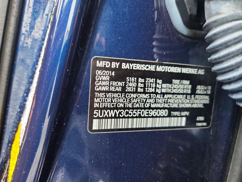 2015 Bmw X3 მანქანა იყიდება აუქციონზე, vin: 5UXWY3C55F0E96080, აუქციონის ნომერი: 69997996