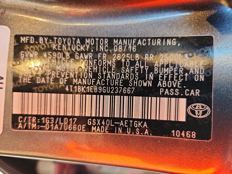 Продаж на аукціоні авто 2016 Toyota Avalon, vin: 4T1BK1EB9GU237667, номер лоту: 69925126