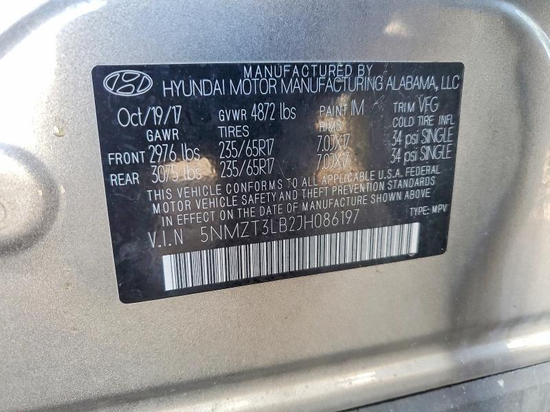 Aukcja sprzedaży 2018 Hyundai Santa Fe Sport, vin: 5NMZT3LB2JH086197, numer aukcji: 68334916