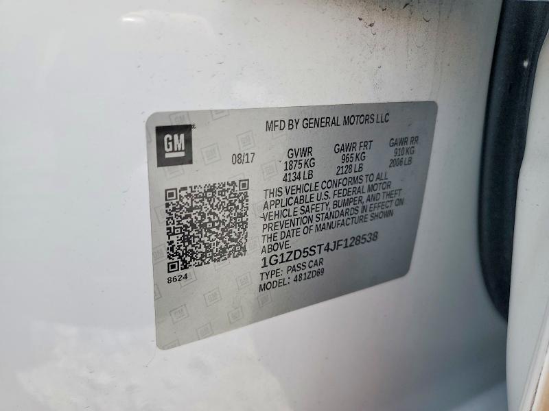 Aukcja sprzedaży 2018 Chevrolet Malibu, vin: 1G1ZD5ST4JF128538, numer aukcji: 69992386