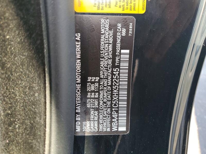 Продаж на аукціоні авто 2017 Bmw 440i, vin: WBA4P1C5XHK522545, номер лоту: 67219036