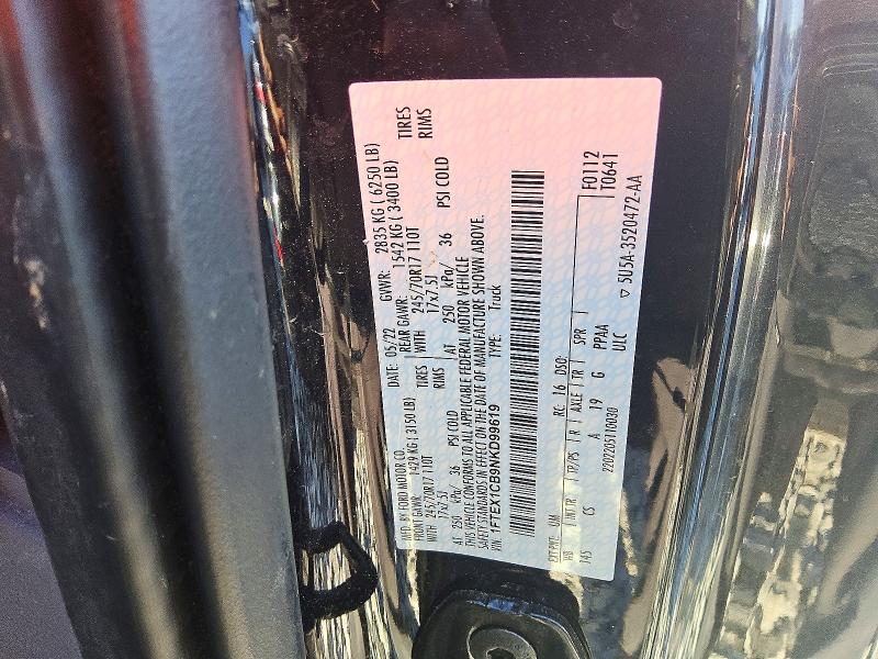 2022 Ford F150 მანქანა იყიდება აუქციონზე, vin: 1FTEX1CB9NKD99619, აუქციონის ნომერი: 67109656