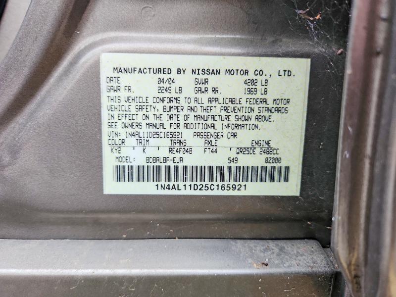 Aukcja sprzedaży 2005 Nissan Altima, vin: 1N4AL11D25C165921, numer aukcji: 69212626