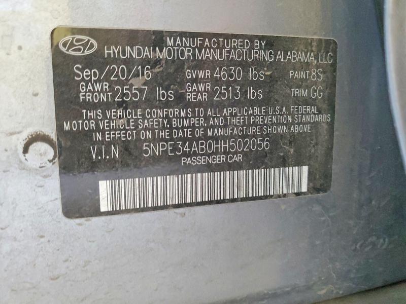 Aukcja sprzedaży 2017 Hyundai Sonata, vin: 5NPE34AB0HH502056, numer aukcji: 69504556