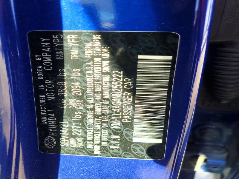 Aukcja sprzedaży 2022 Hyundai Elantra, vin: KMHLL4AG4NU255222, numer aukcji: 70347396