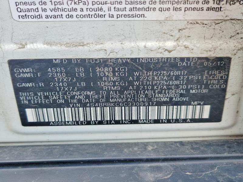 68889826 :رقم المزاد ، 4S4BRBKC6C3300917 vin ، 2012 Subaru Outback مزاد بيع
