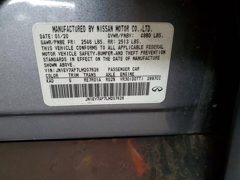 Продаж на аукціоні авто 2020 Infiniti Q50, vin: JN1EV7AP7LM207626, номер лоту: 70494266