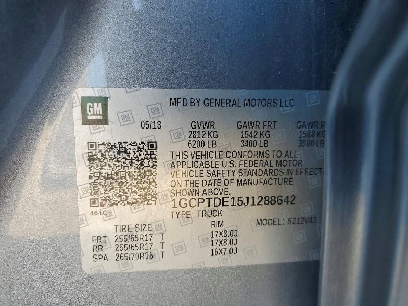 Aukcja sprzedaży 2018 Chevrolet Colorado, vin: 1GCPTDE15J1288642, numer aukcji: 69128996