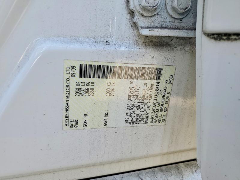 2010 Nissan Altima მანქანა იყიდება აუქციონზე, vin: 1N4CL2APXAC100804, აუქციონის ნომერი: 69621776