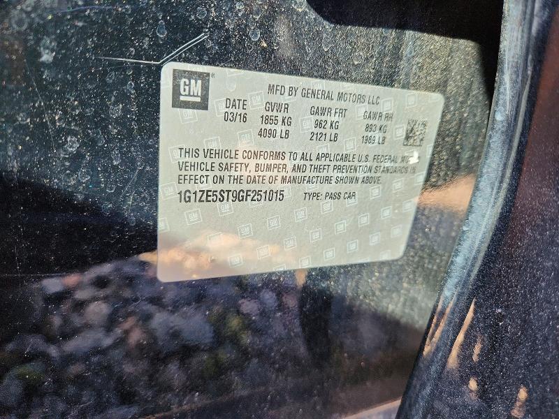 70879126 :رقم المزاد ، 1G1ZE5ST9GF251015 vin ، 2016 Chevrolet Malibu مزاد بيع