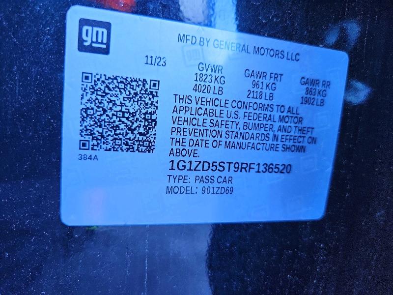 Продаж на аукціоні авто 2024 Chevrolet Malibu, vin: 1G1ZD5ST9RF136520, номер лоту: 71091536