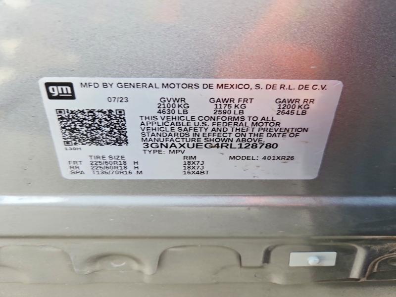 Aukcja sprzedaży 2024 Chevrolet Equinox, vin: 3GNAXUEG4RL128780, numer aukcji: 70281846