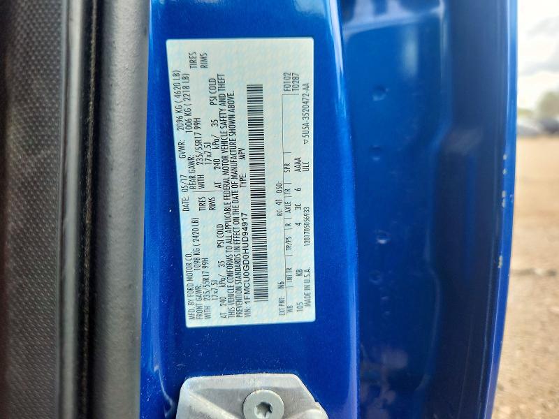 69846416 :رقم المزاد ، 1FMCU0GD0HUD94917 vin ، 2017 Ford Escape مزاد بيع