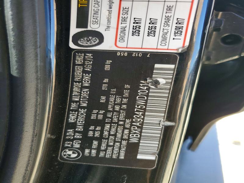 70815036 :رقم المزاد ، WBXPA93475WD10414 vin ، 2005 Bmw X3 مزاد بيع