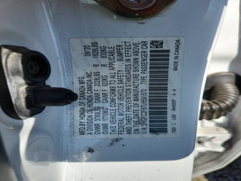 67290656 :رقم المزاد ، 2HGFC2F87LH591570 vin ، 2020 Honda Civic مزاد بيع