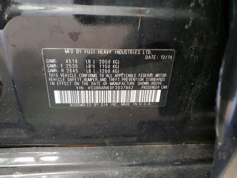 65534566 :رقم المزاد ، 4S3BNAN60F3037862 vin ، 2015 Subaru Legacy مزاد بيع