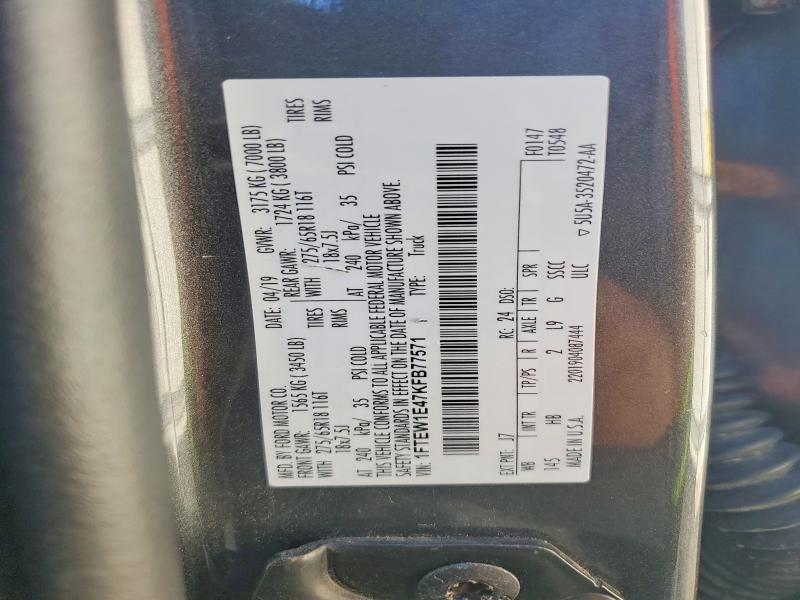 Продаж на аукціоні авто 2019 Ford F150, vin: 1FTEW1E47KFB77571, номер лоту: 69309816