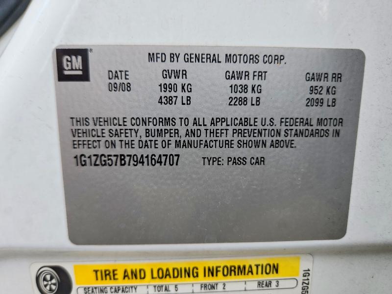68495726 :رقم المزاد ، 1G1ZG57B794164707 vin ، 2009 Chevrolet Malibu مزاد بيع