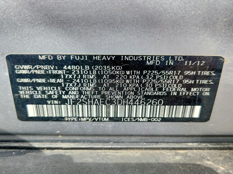 Продажа на аукционе авто 2013 Subaru Forester, vin: JF2SHAEC3DH446260, номер лота: 68148456