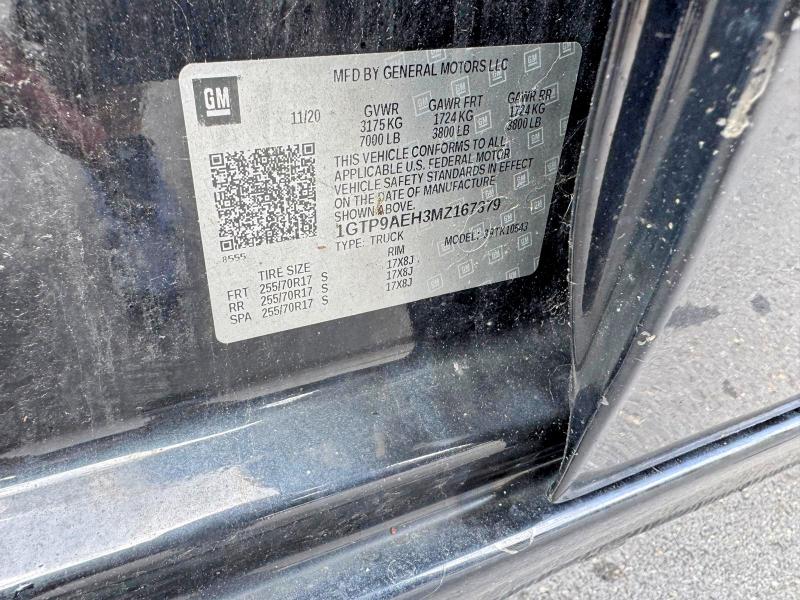Aukcja sprzedaży 2021 Gmc Sierra, vin: 1GTP9AEH3MZ167379, numer aukcji: 68027076