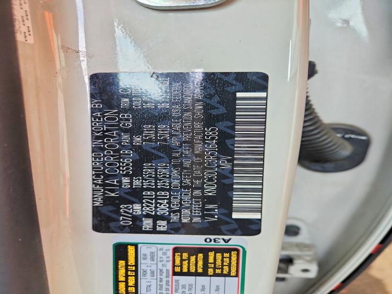 70154266 :رقم المزاد ، KNDC3DLC3R5164585 vin ، 2024 Kia Ev6 مزاد بيع
