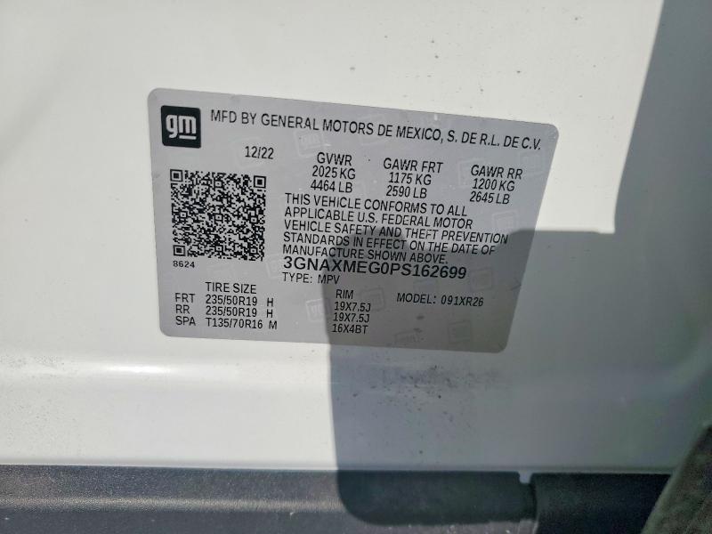 70082036 :رقم المزاد ، 3GNAXMEG0PS162699 vin ، 2023 Chevrolet Equinox مزاد بيع