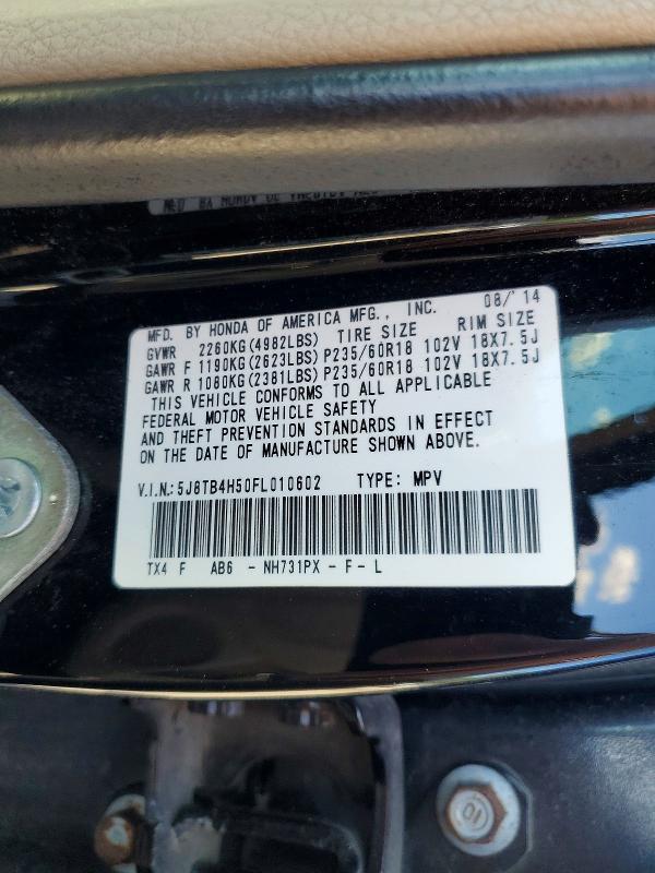 2015 Acura Rdx მანქანა იყიდება აუქციონზე, vin: 5J8TB4H50FL010602, აუქციონის ნომერი: 69511676