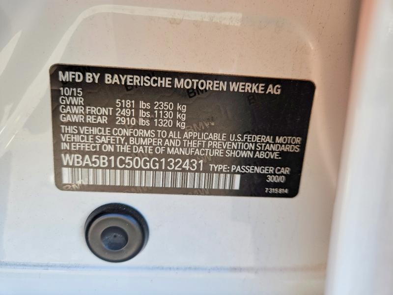 Aukcja sprzedaży 2016 Bmw 535, vin: WBA5B1C50GG132431, numer aukcji: 69147276