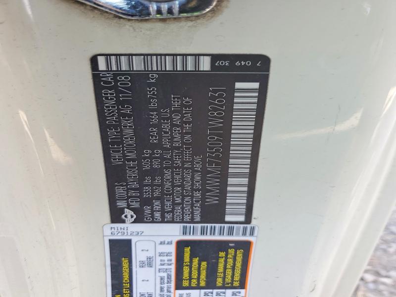 Продажа на аукционе авто 2009 Mini Cooper, vin: WMWMF73509TW82631, номер лота: 69987616