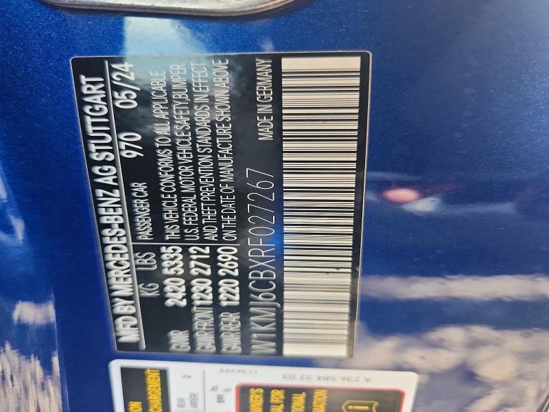 67659926 :رقم المزاد ، W1KMJ6CBXRF027267 vin ، 2024 Mercedes-benz Cle مزاد بيع