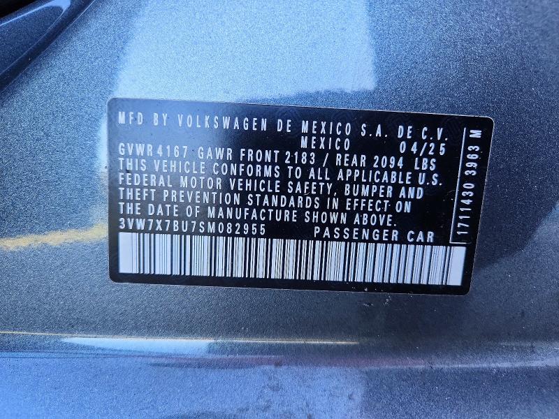 Aukcja sprzedaży 2025 Volkswagen Jetta, vin: 3VW7X7BU7SM082955, numer aukcji: 67417156
