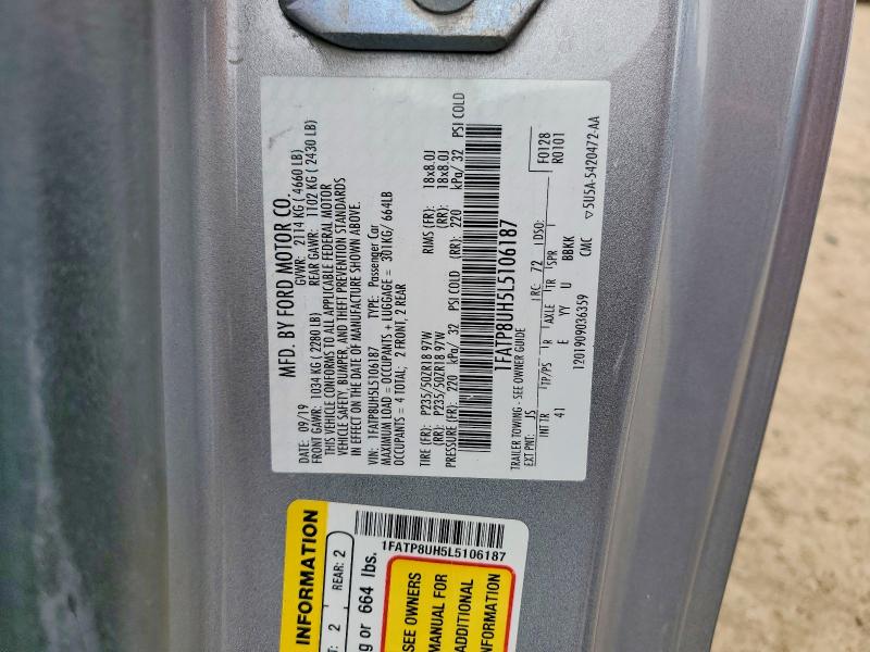 Продаж на аукціоні авто 2020 Ford Mustang, vin: 1FATP8UH5L5106187, номер лоту: 69426746
