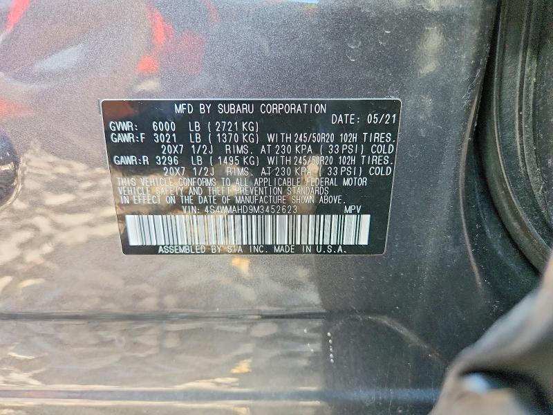 Aukcja sprzedaży 2021 Subaru Ascent, vin: 4S4WMAHD9M3452623, numer aukcji: 70678006