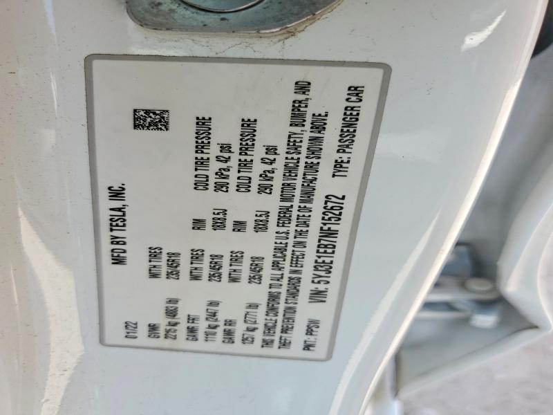 Продаж на аукціоні авто 2022 Tesla Model 3, vin: 5YJ3E1EB7NF152672, номер лоту: 67501736