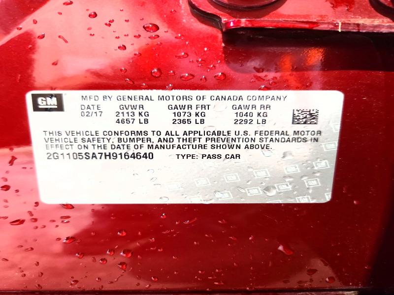 2017 Chevrolet Impala მანქანა იყიდება აუქციონზე, vin: 2G1105SA7H9164640, აუქციონის ნომერი: 70816146