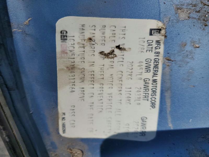 68090726 :رقم المزاد ، 1G3CW513XH4317564 vin ، 1987 Oldsmobile 98 مزاد بيع
