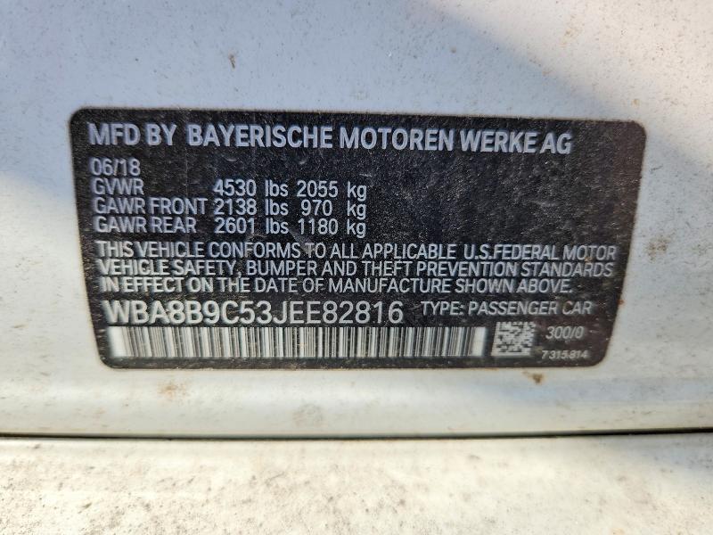 Aukcja sprzedaży 2018 Bmw 330, vin: WBA8B9C53JEE82816, numer aukcji: 69497146