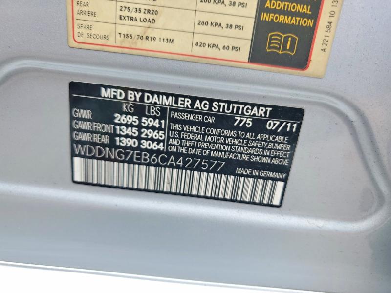 Aukcja sprzedaży 2012 Mercedes-benz S, vin: WDDNG7EB6CA427577, numer aukcji: 70778946