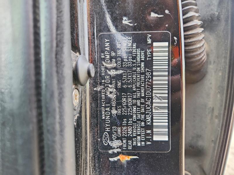 Продажа на аукционе авто 2013 Hyundai Tucson, vin: KM8JUCAC1DU772987, номер лота: 70665896
