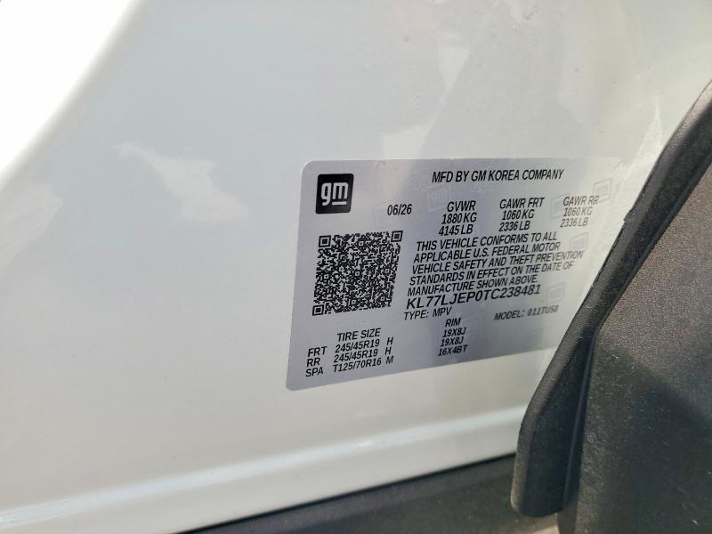 70309206 :رقم المزاد ، KL77LJEP0TC238481 vin ، 2026 Chevrolet Trax مزاد بيع
