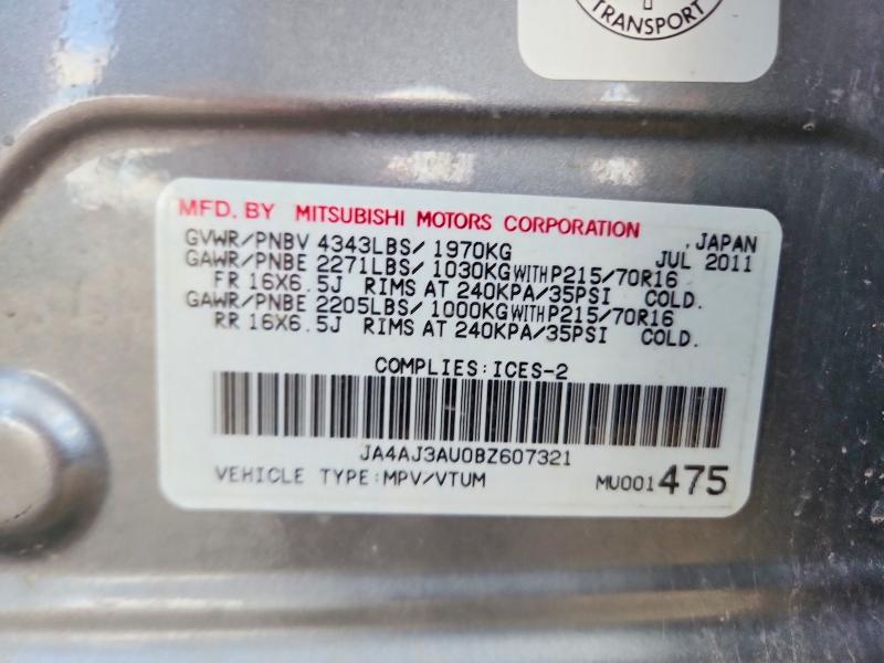 Продажа на аукционе авто 2011 Mitsubishi Rvr, vin: JA4AJ3AU0BZ607321, номер лота: 68071746