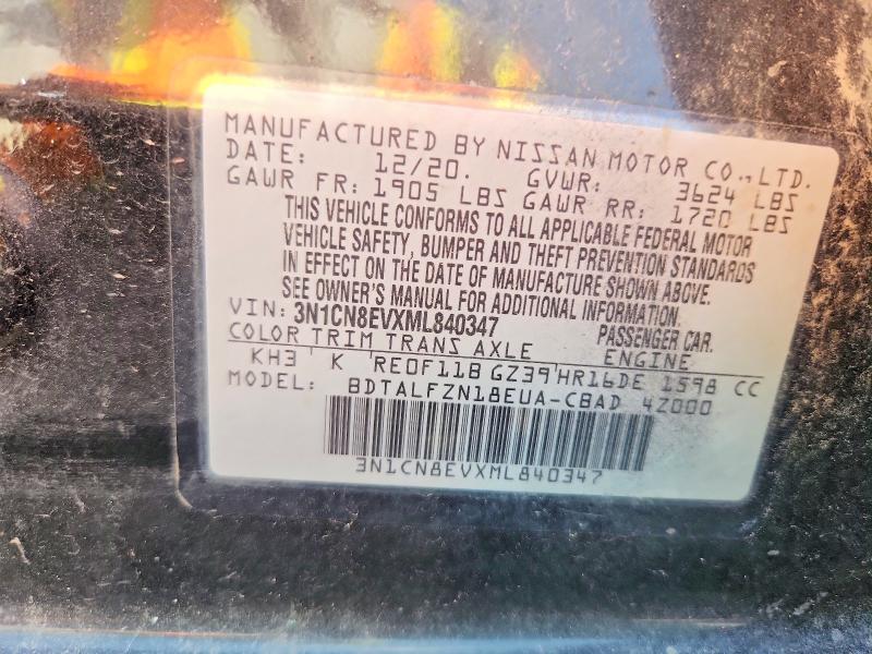 Продаж на аукціоні авто 2021 Nissan Versa, vin: 3N1CN8EVXML840347, номер лоту: 68868896
